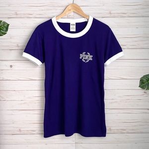 VS Pink Summer Lovin’ Blue Ringer Tee